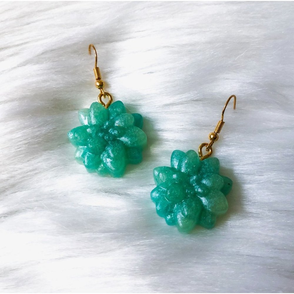 Mini Succulent Earrings-Minty Daydream
